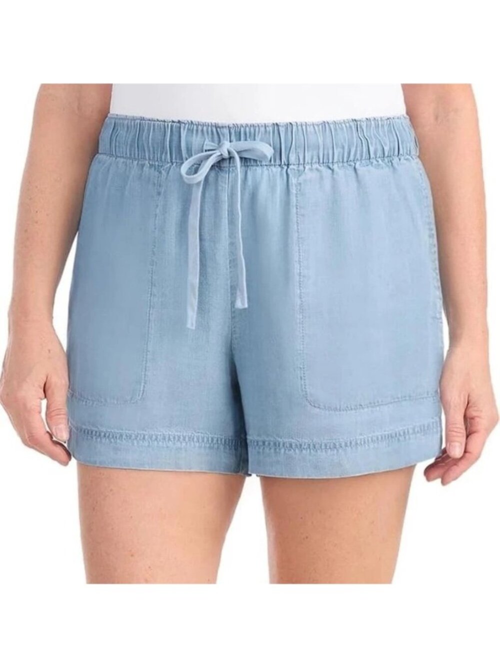 NWT Hilary Radley Women's XL Pull-On Tencel Shorts Blue Mid Rise